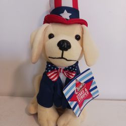 Raising Cane’s Puppy Plush Stars & Stripes Uncle Sam 4th of July USA NWT