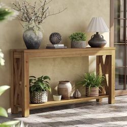 LD0048 new assembled Solid Wood Console Table for Entryway, 63-Inch Long Sofa Table Behind Couch, for Living Room, Hallway, Foyer