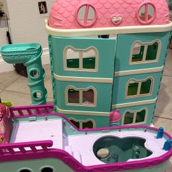 Gabby Doll House And Gabby Boat Play House With Other Few Accessories 