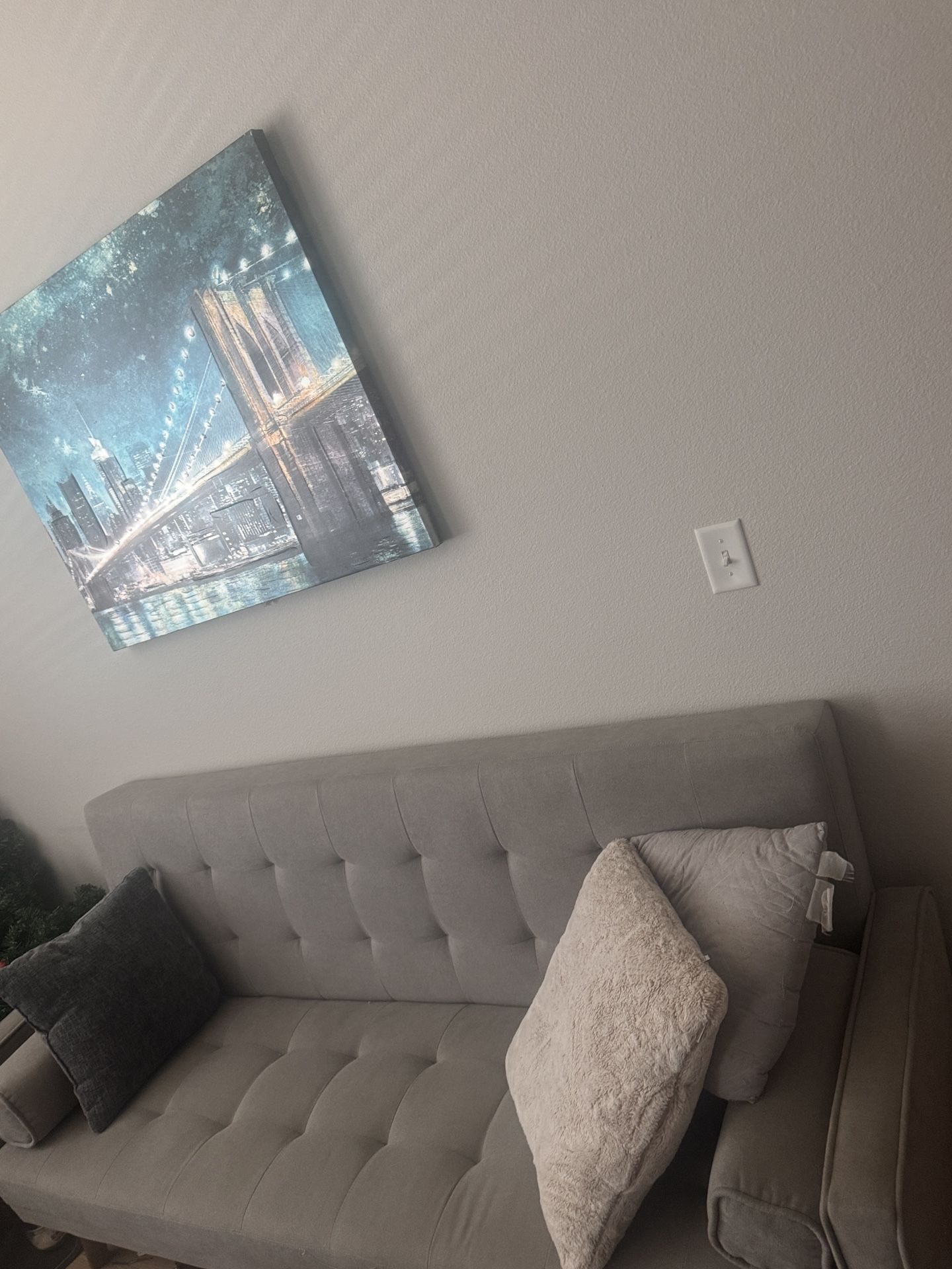 Light Grey Convertible Futon