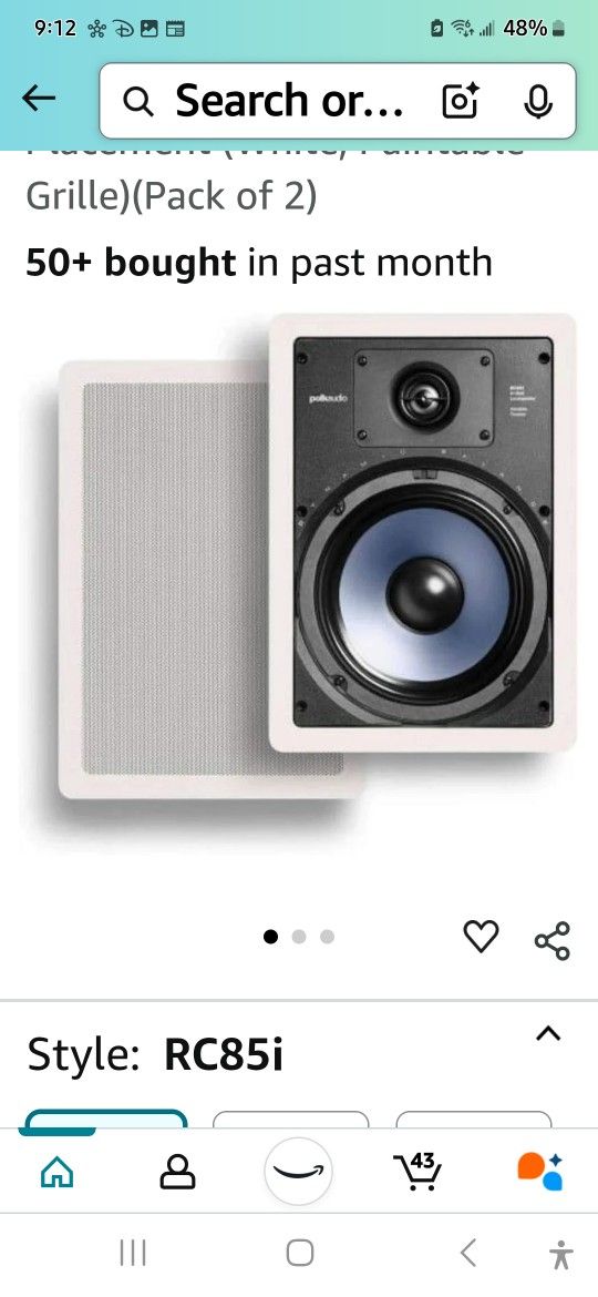  Polk Audio RC85i 8 Imch Ceiling Speakers X2