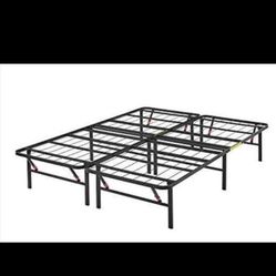 Amazon Basics Full Size Bed Frame with Storage, Foldable Metal Platform, Sturdy Steel 