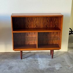 Vintage Danish Rosewood Display Cabinet - 1960s Mid-Century Modern Bookcase