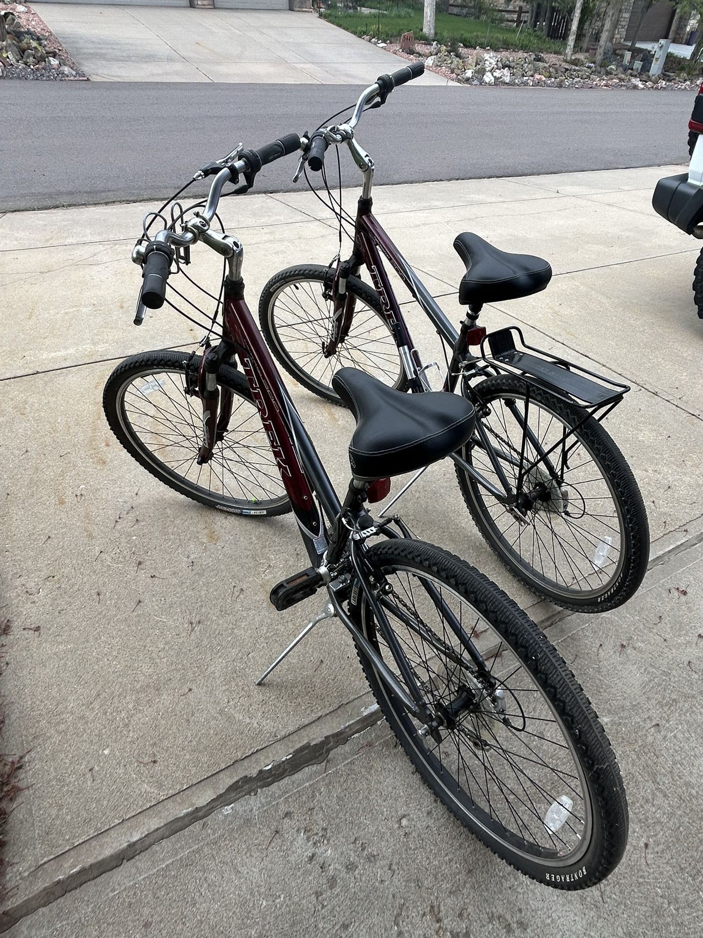 Trek Bikes (2) With Thule Bike Rack