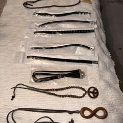 4 HANDMADE Necklaces, 5 Bracelets, One Choker