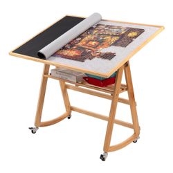 Lavievert 1500 Piece Tilting Puzzle Table with Legs & Cover, Adjustable Jigsaw Puzzle Board Easel