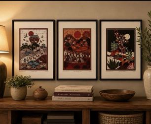 Amos Amit Signed Limited Edition Framed Triptych Set (3 Pieces) - Judaica Batik