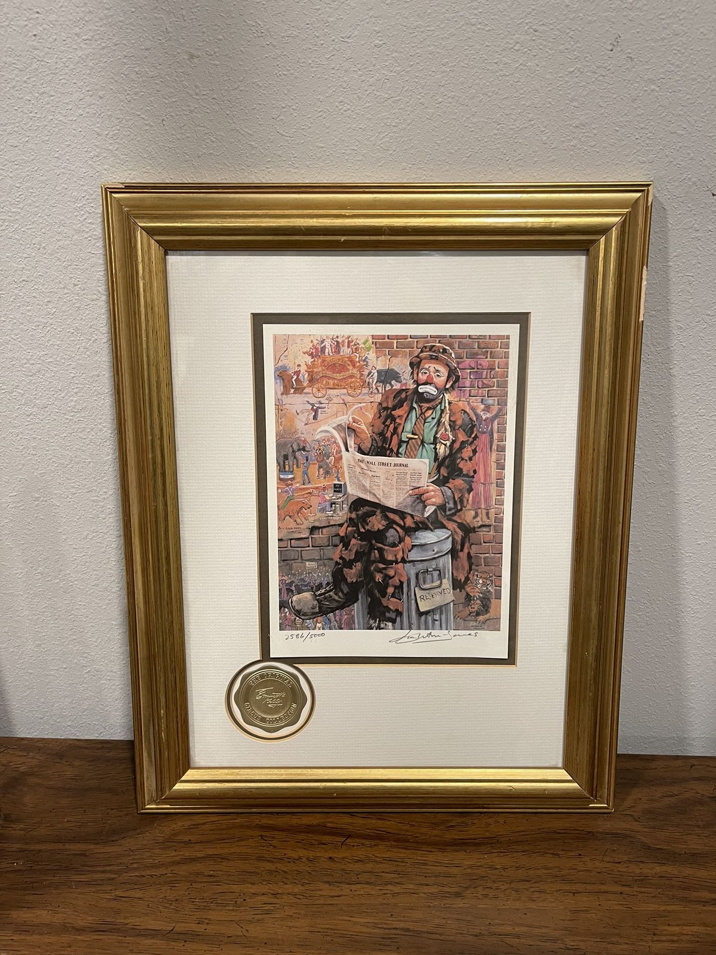 Emmett Kelly Clown Circus Collection "Wall Street" Print - Signed, #2586/5000