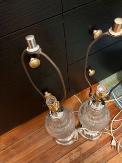 Pair of Cut Glass Table Lamp Bases