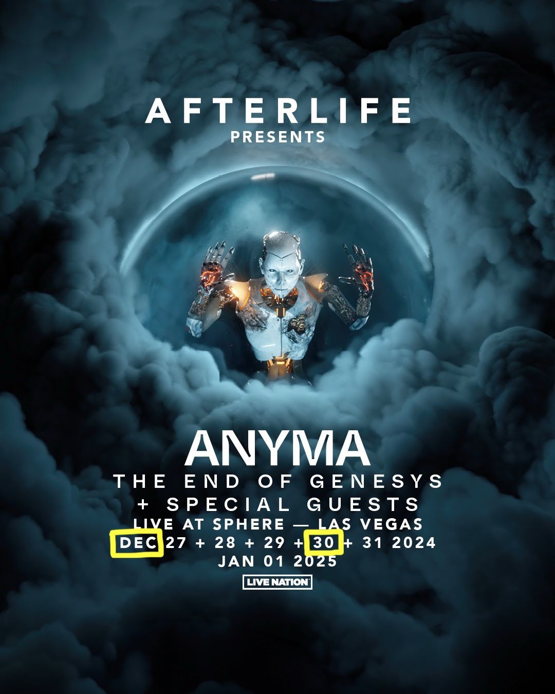 Afterlife - ANYMA - December 30 - Two (2) GA Floor Tickets - Sphere