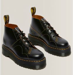 Dr. Martens Church Quad Leather Platform Monkey Boots, Unisex Men 8 / Women 9
