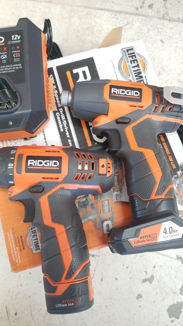 RIDGID 12Volt LithiumIon Cordless Drill/Driver and Impact Driver