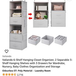 Two Collapsible Hanging Closet Organizers 
