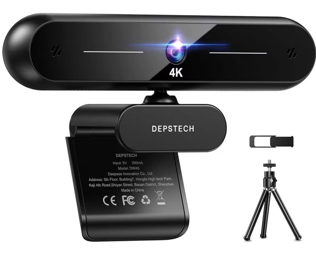 DEPSTECH 4K AF UHD Webcam with Remote Control and Tripod