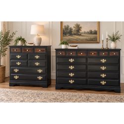 Refinished Black Angelina Dresser Set