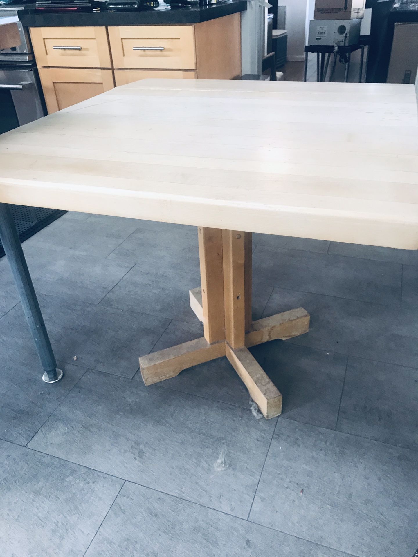 folding butcher block table