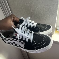 The Vans Sk8-Low Checkerboard shoes