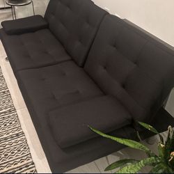 Black Futon w/cup Holders 