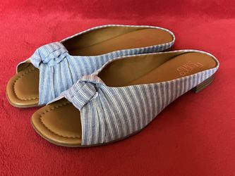 FRANCO SARTO AYLEEN BLUE WHITE STRIPE FLATS COMFORT WOMENS SHOES Size 11 ‼️ The ONLY 1 You Can Find ‼️