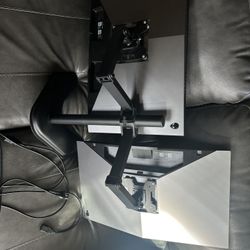 2 Alienware Monitors (AW2518HF) with dual arm stand.
