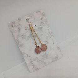 Dangle Natural Pink Rhodolite 14mm GPldbead 14mm Dangle 2.25" Gold Plated 