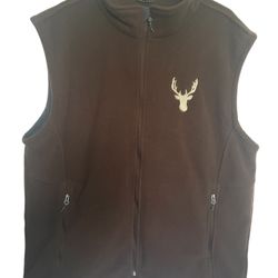 Port Authority Fleece Vest Men’s 2XL Brown Full Zip Pockets Outdoor Windbreaker 