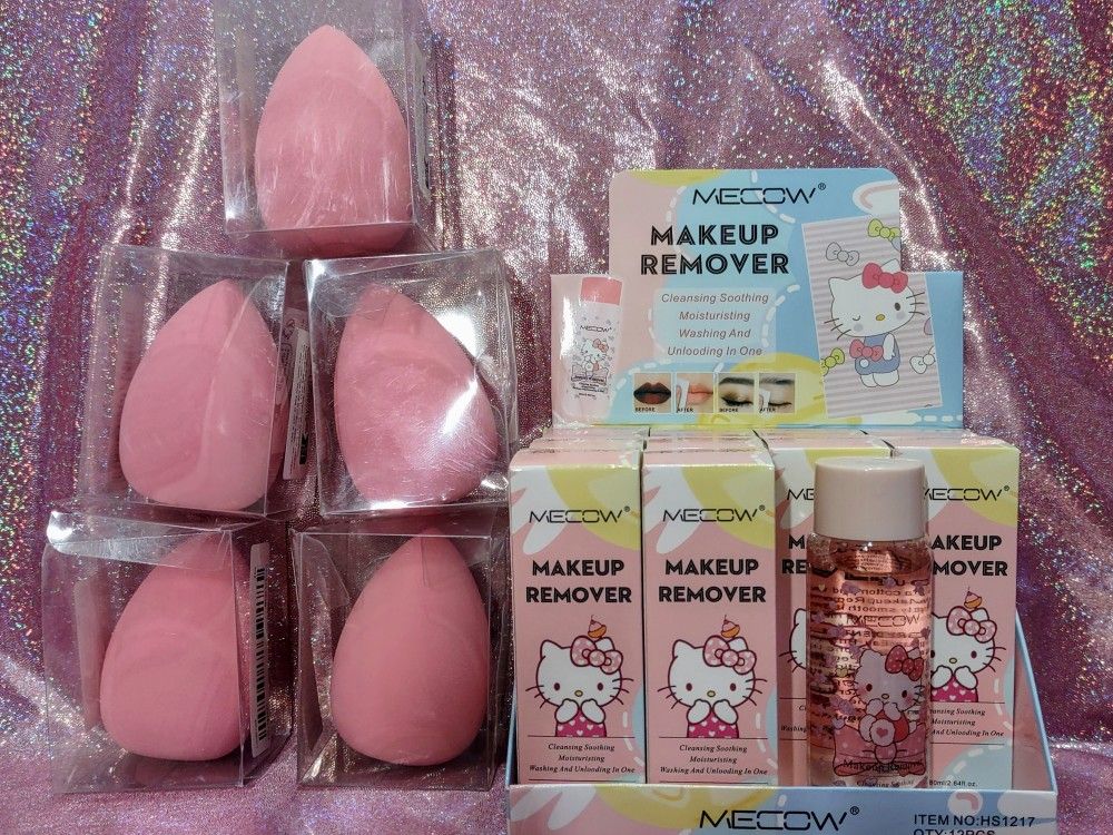 New Hello Kitty Make Up Removers & Jumbo Beauty Blenders -$3 Each