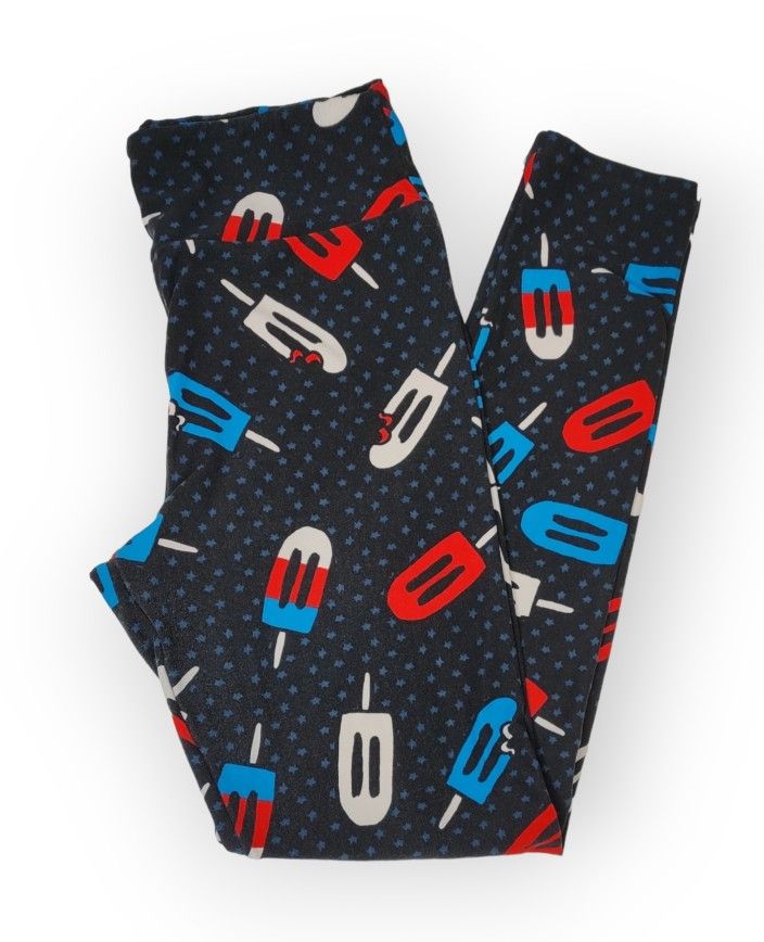 LuLaRoe Patriotic Americana Popsicle Leggings 