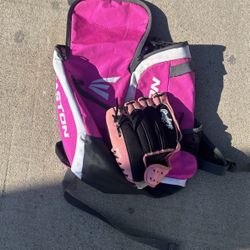 Softball Backpack And Glove