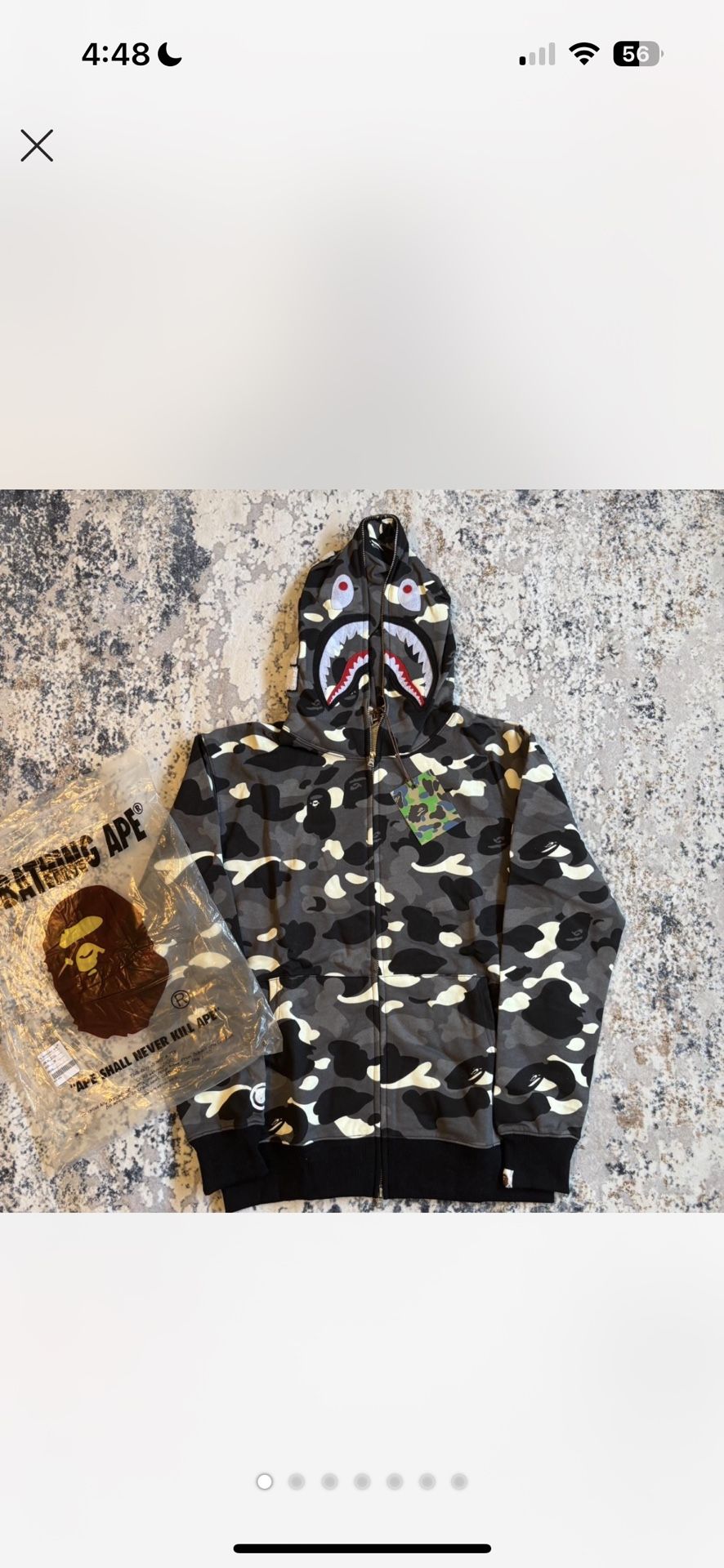 BAPE black camo full face zip up