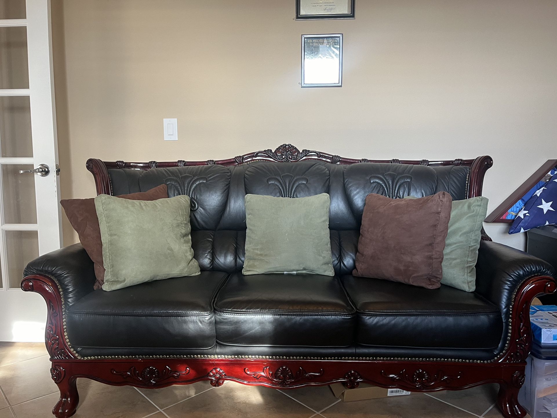 Pure Leather Sofa Set