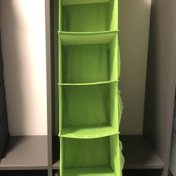 6-shelf hanging closet organizer with pockets