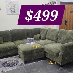 BRAND NEW 4PCS SECTIONAL SOFA SET WITH OTTOMAN AND ACCENT PILLOW $499