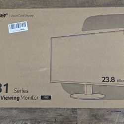 Acer SB241Y Abi 23.8" Full HD (1920 x 1080) VA Zero-Frame Home Office Monitor | AMD FreeSync Technology | Ultra-Thin Stylish Design | Acer Vision Care