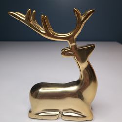 Vintage Brass Resting Reindeer