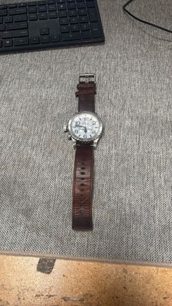 Nixon 51-30 Chrono Leather watch in silver and brown