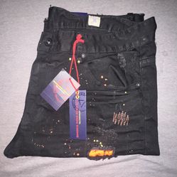 Distressed Black Jean Shorts