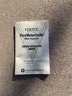 Vertex PureWaterCooler Owners Installation Manual