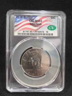 2010-D Kennedy Half Dollar CAC MS65 Satin Finish