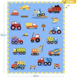 Construction Blanket Kids Fleece Throw