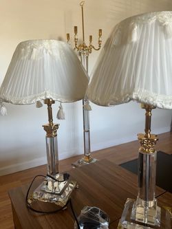 2 side table lamps and 1 floor lamp.