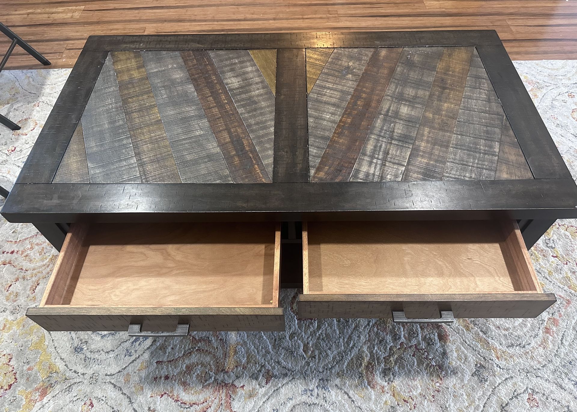 Wooden Coffee Table with Drawers 