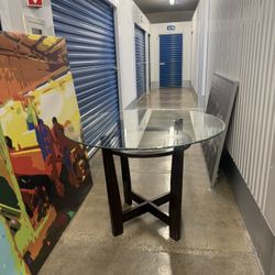Glass Round Dining Table 