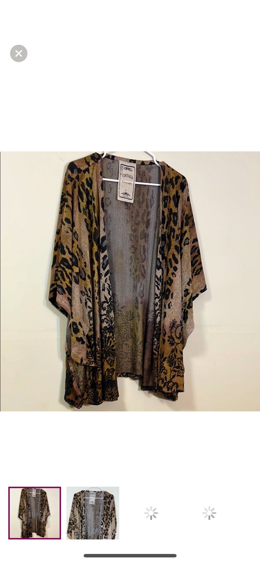Mint condition Vintage Concept Animal Print Kimono Cardigan Size S (Fits L sizes, Too)