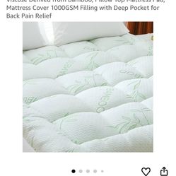 ZTVZTV Extra Thick Bamboo Queen Size Mattress Topper 