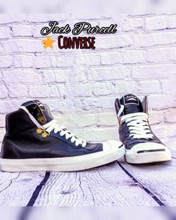 Converse Jack Purcell black/white leather high top