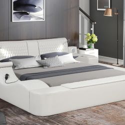 Queen Bed Frame. Massage Chair.  Speaker. Bluetooth. Storage. USB Charger. Lights And More 