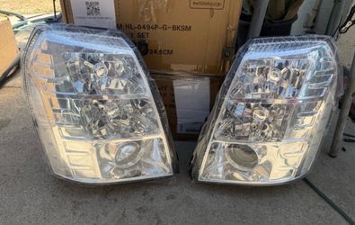 07-14 Cadillac Escalade Chrome Clear Projector Headlights