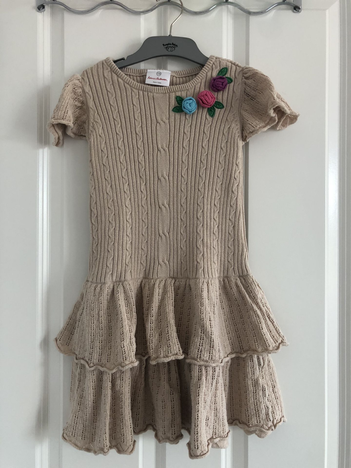 Sz 6/7 girl Hannah Anderson sweater dress with flowers