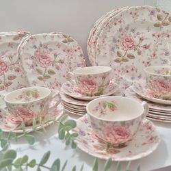 Johnson Brothers Rose Chintz Huge Set for Sale